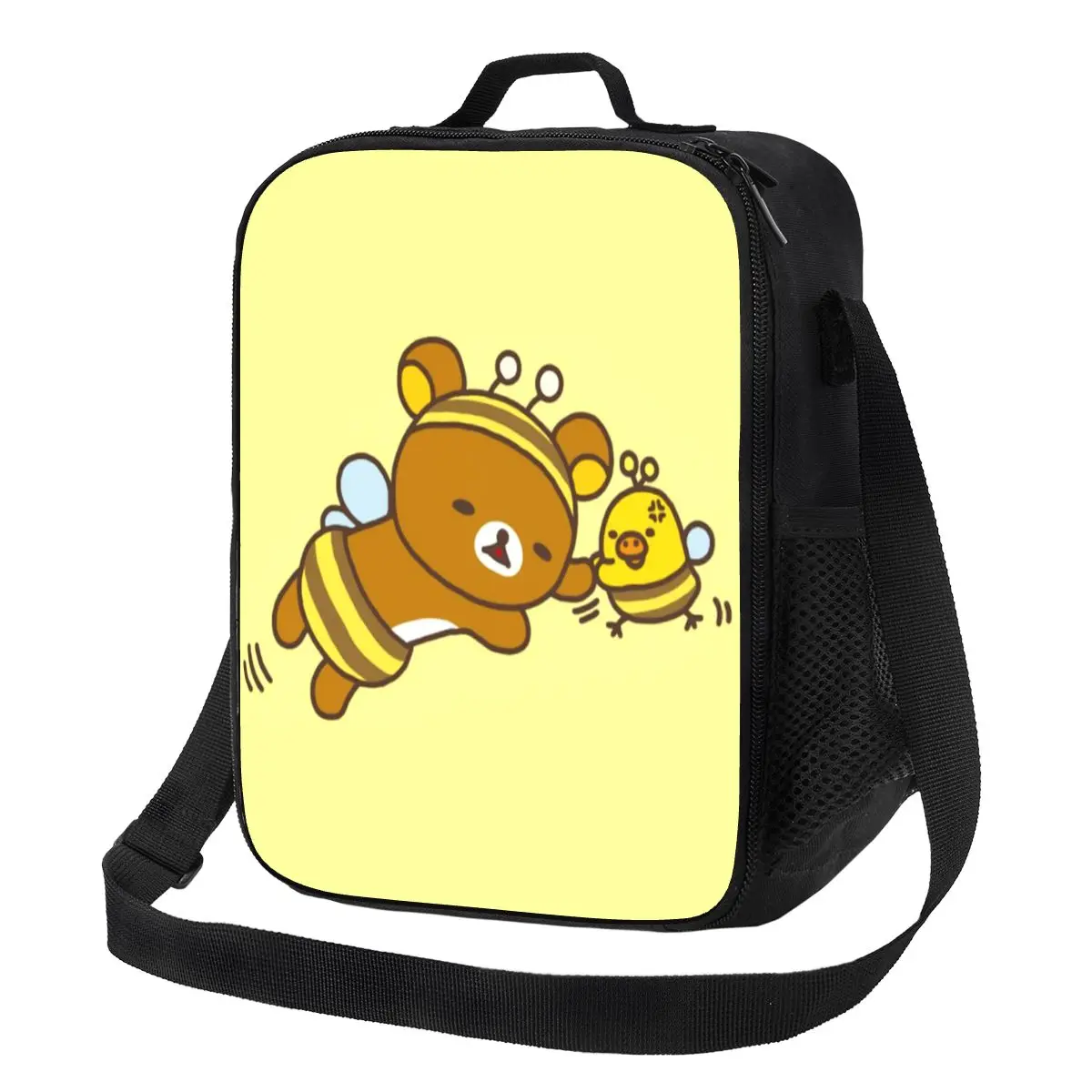 

Изготовленная на заказ изолированная сумка для обеда Rilakkuma Kiiroitori для женщин, термохолодильник, сумка для обеда, офисный пикник, путешествия