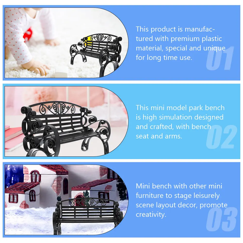 

2 шт. миниатюрные скамейки для парка, маленькие декоративные скамейки для кукольного домика, садовые аксессуары, украшения, мини-скамейки для дома