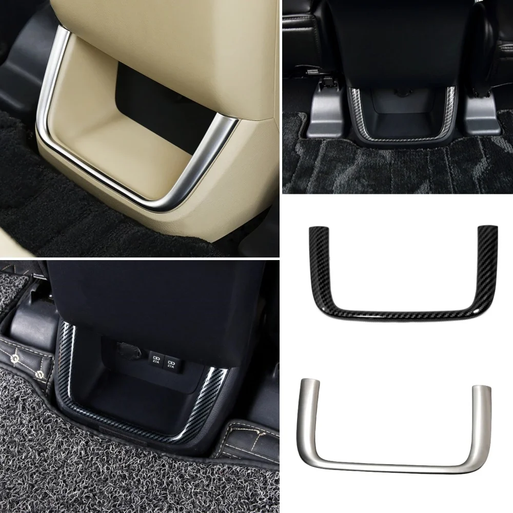 

For Toyota Highlander Kluger 2014-2019 ABS Carbon / Matte Car Rear Armrest Storage box Cover Trims car styling Accessories 1pcs