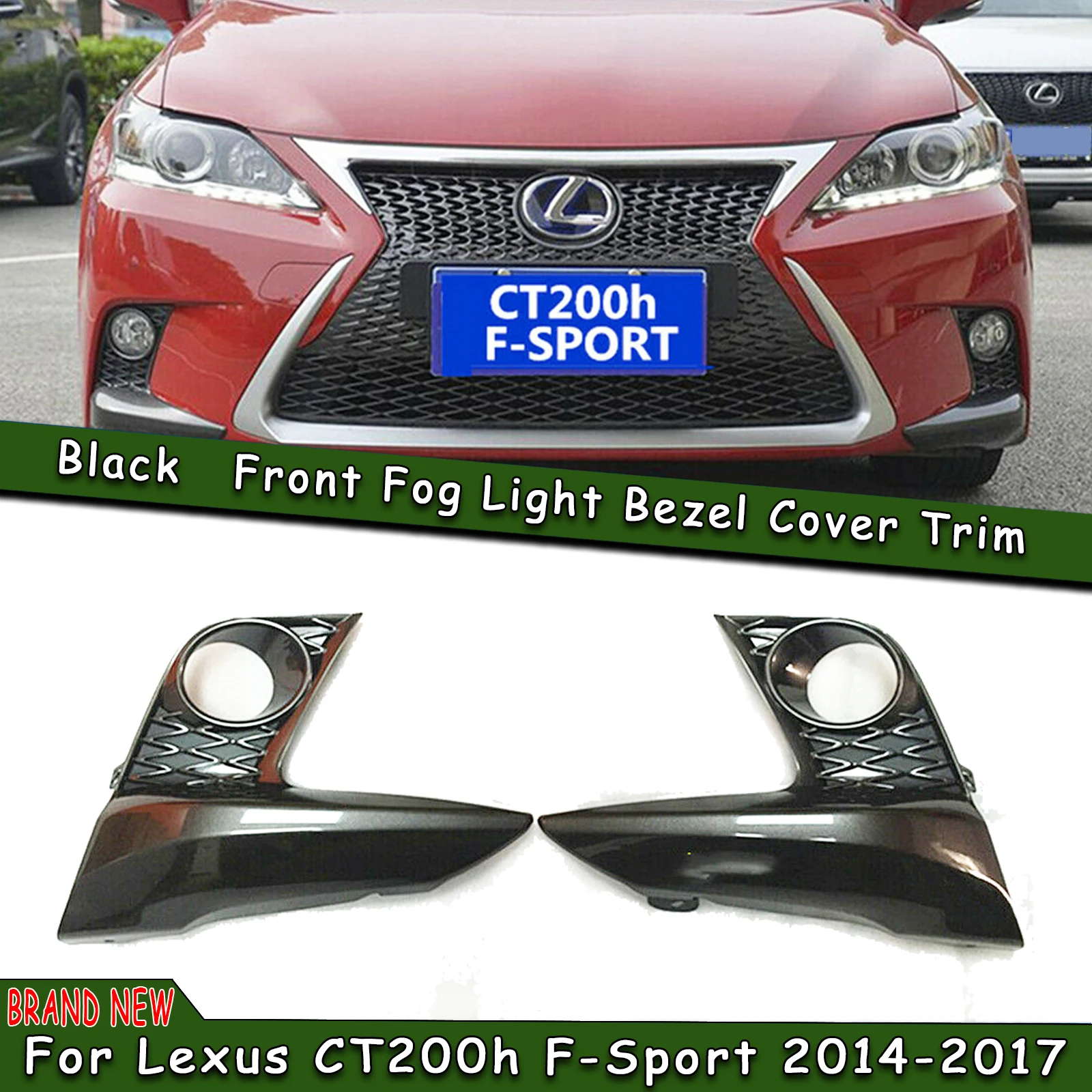 

Car Front Bumper Fog Light Cover Side Air Intake Vent Frame Case Housing Guard Splitter For Lexus CT200H F Sport 2014-2017