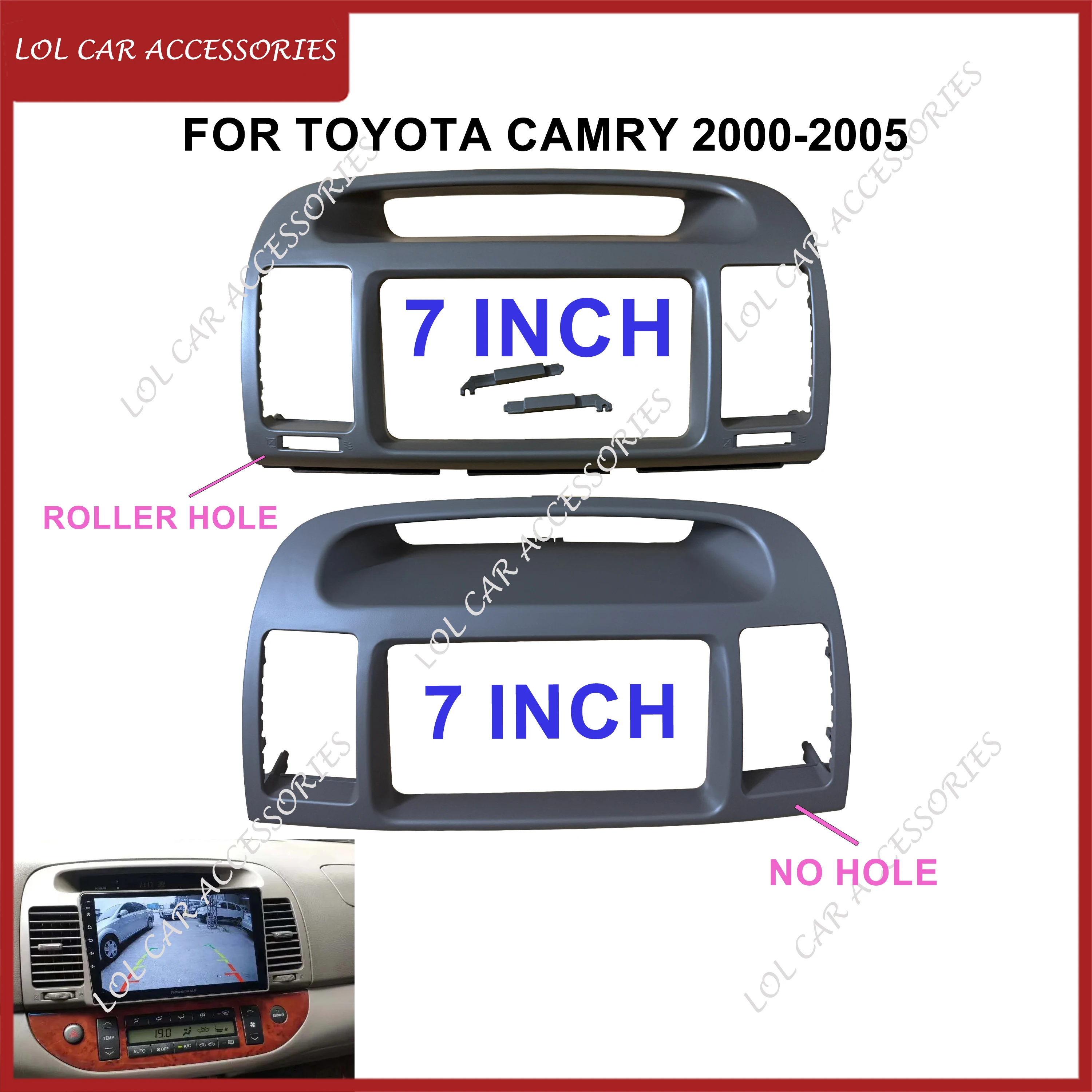 

7 Inch For Toyota Camry 2000-2005 Car Radio Android Stereo MP5 GPS Player 2 Din Head Unit Fascia Dash Casing Frame Panel Cover