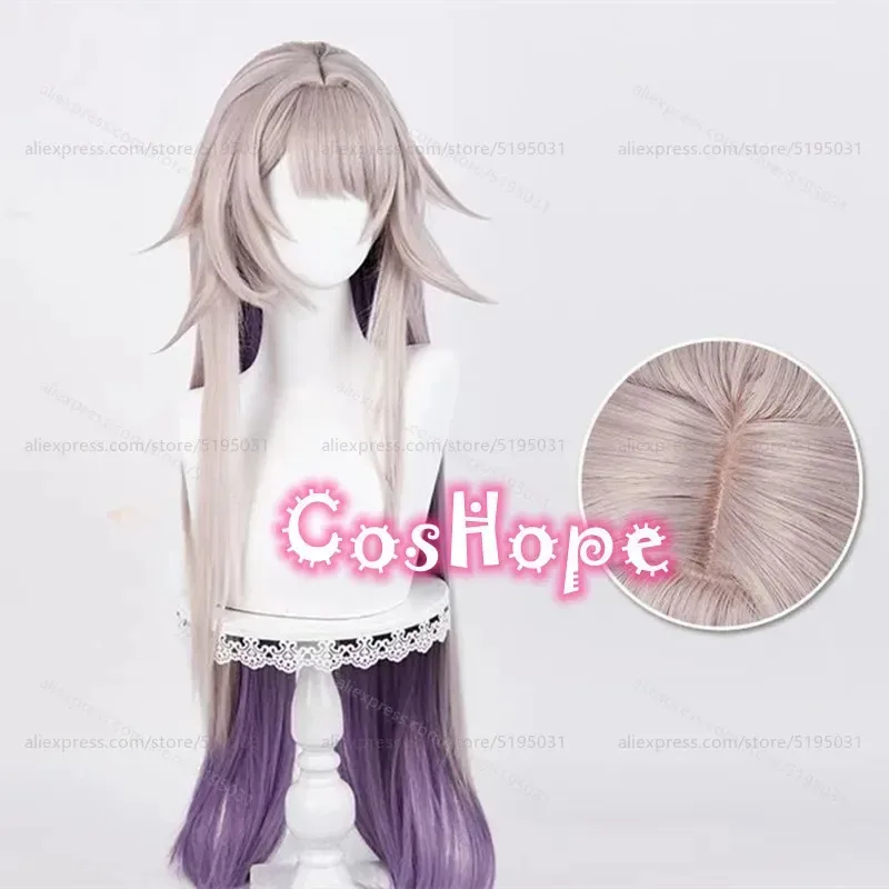 HSR The Herta Cosplay Wig 100cm Long Straight Purple Mixed Wig Cosplay Anime Cosplay Wig Heat Resistant Synthetic Wigs