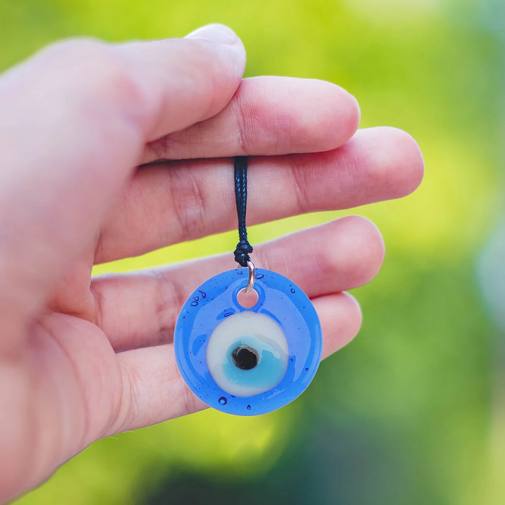

12pcs Blue Glass Pendants Evil Eye Charms 3cm Round DIY Jewelry Making Crafts Beads High Borosilicate Glass Accessories