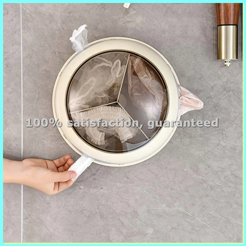 Wall Mounted Swivel 3 in 1 Storage Box Multifunctional Kitchen Home Storage Disposable Crisper Bag Storage-A28R