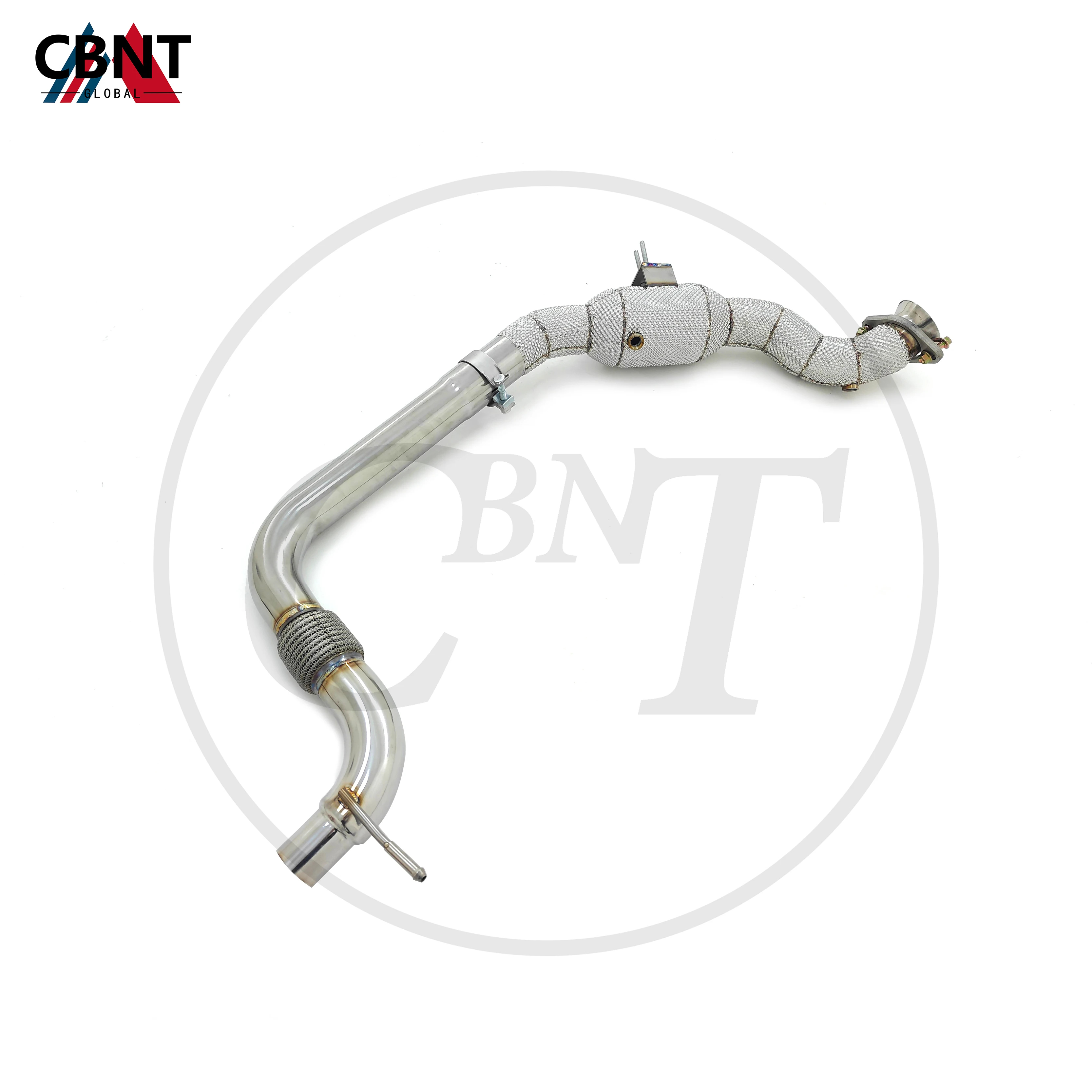 

CBNT Exhaust-pipe with Heat Shield for Ford Mustang 2.3T 2013-2018 Downpipe with Catalytic Converter SS304 Tuning Exhaust Header