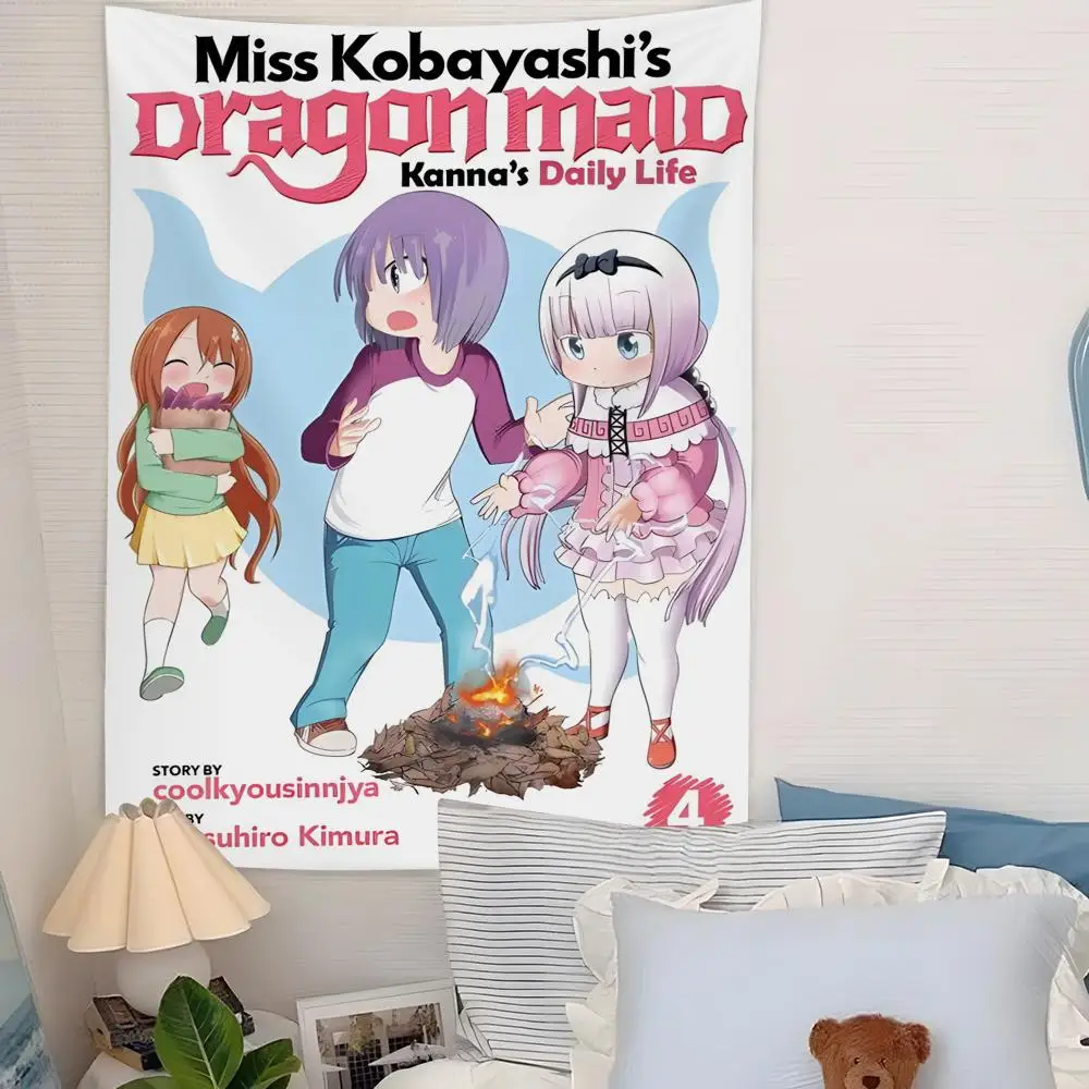 M-Miss K-Kobayashi's Dragon Maid Tapestry Microfiber Background Art Decor For Bedroom Living Room Outdoor Festival Wall Decor