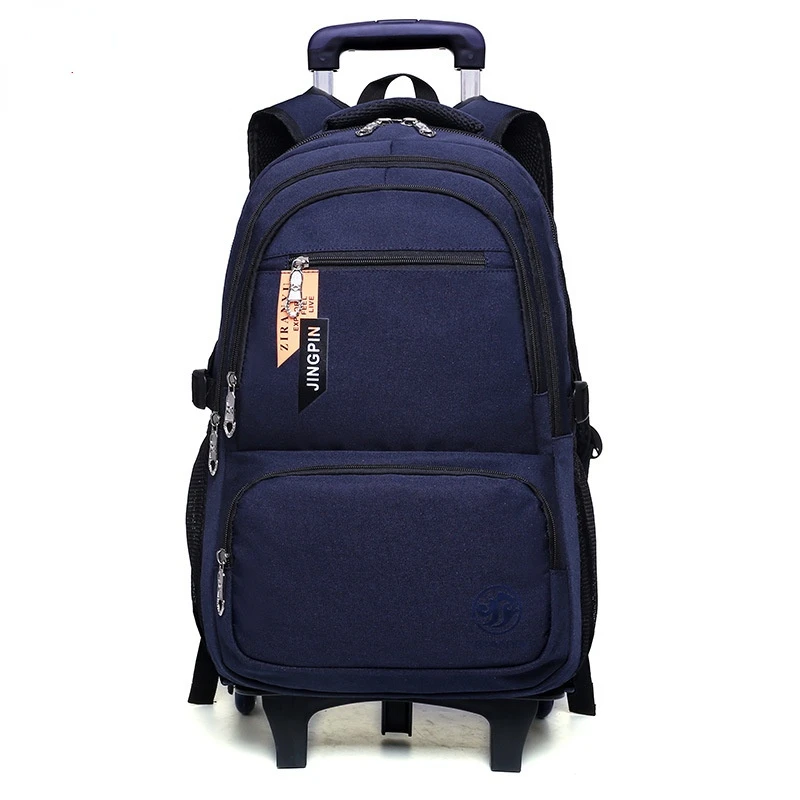 Children Backpack School Wheels Waterproof Backpack for School Teenager Boy Travel Backpack on Wheels Rolling School Bag Bookbag