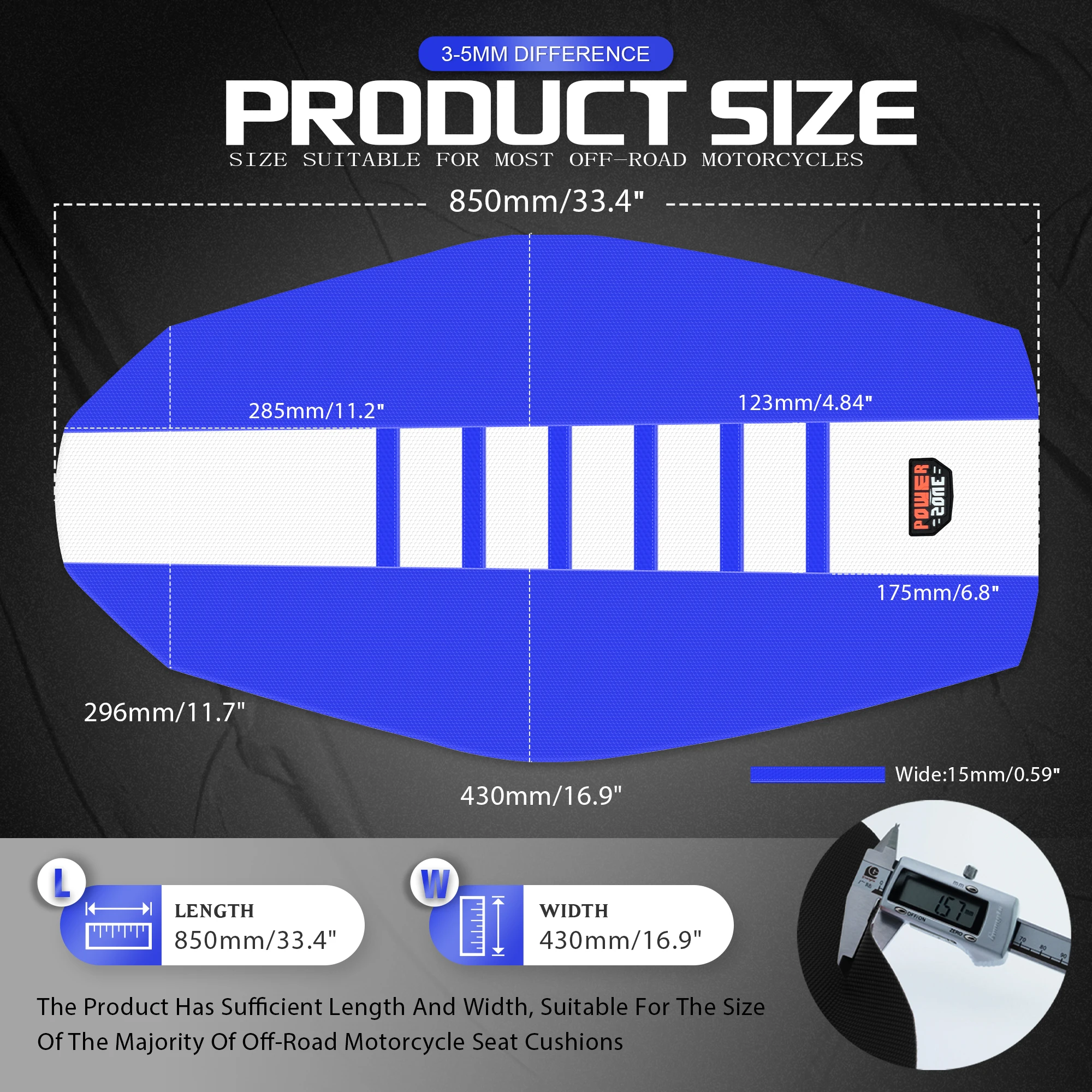 Чехол для сиденья Powerzone WHITE для мотоциклов SXF EXC KXF CRF YZF WR TC TE, универсальный, мягкий, водонепроницаемый, противоскользящий, с ребристой текстурой.