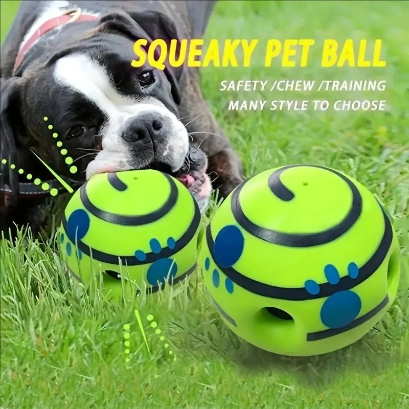 Pet Dog Toy Ball Wobble Wag Giggle Sound-Emitting Glow Ball Interactive Dog Toy Funny Indoor or Outdoor Play Agility Training