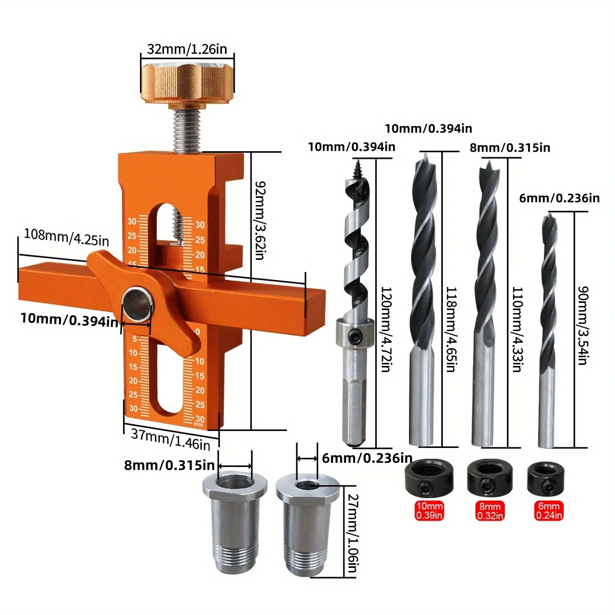 2 in 1 Cabinet Door Installation Positioner, 6/8/10mm Rebounder Punched Mounting Jig Wardrobe Cabinet Door Panel Installation