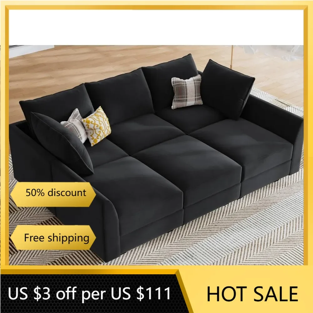 Sofas & Couches  Velvet Sectional Sleeper Couch with Storage Sleeper Sectional Sofa Couch Living Room Sofas