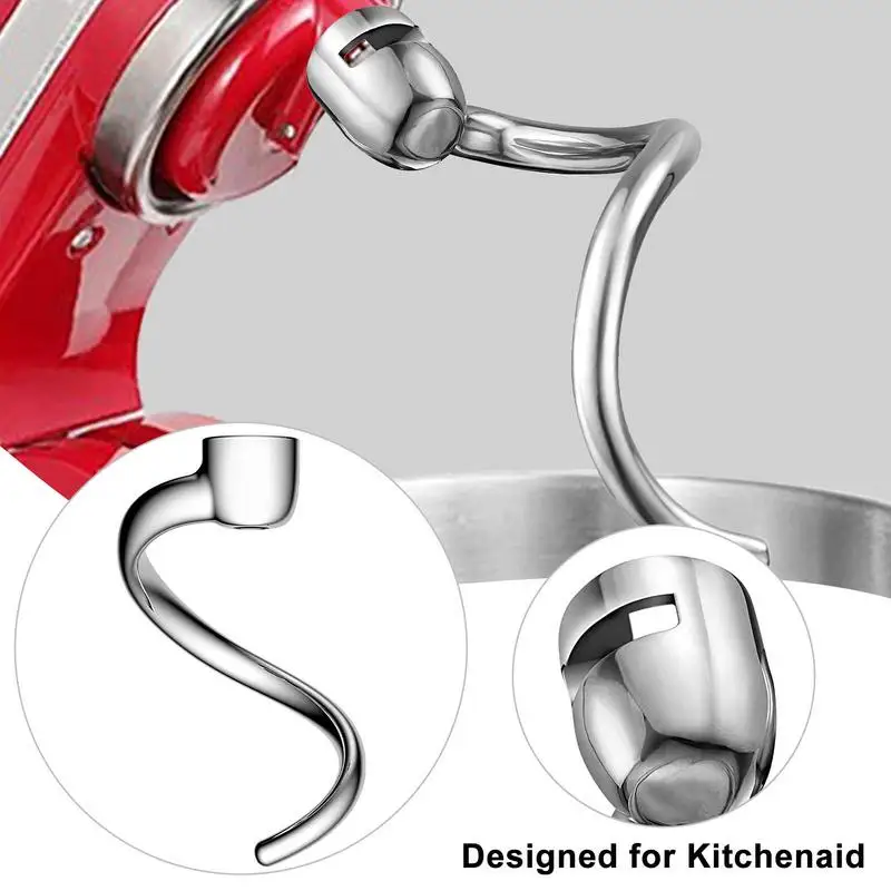 Metal Dough Hook Replacement For Kitchen Aid Spiralizer ArtisanKSM150 K45 K45SS KSM90 5QT 4.5QT Tilt-Head W10674618 Crochet