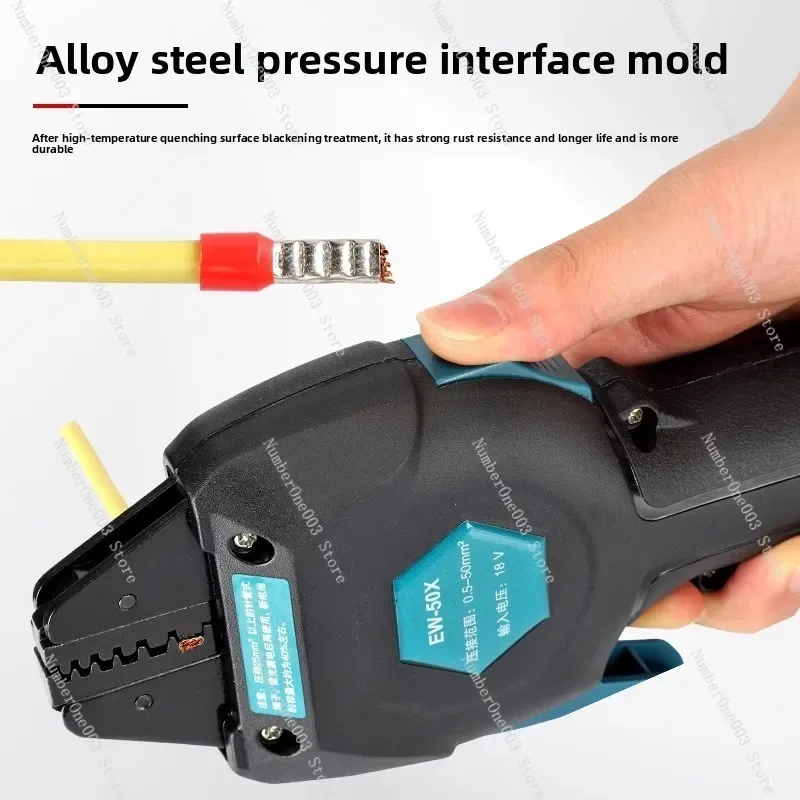 EW-50X Cordless Electric Crimping Tool Mini Cold Press Terminal Crimper for Insulated and Bare Connectors