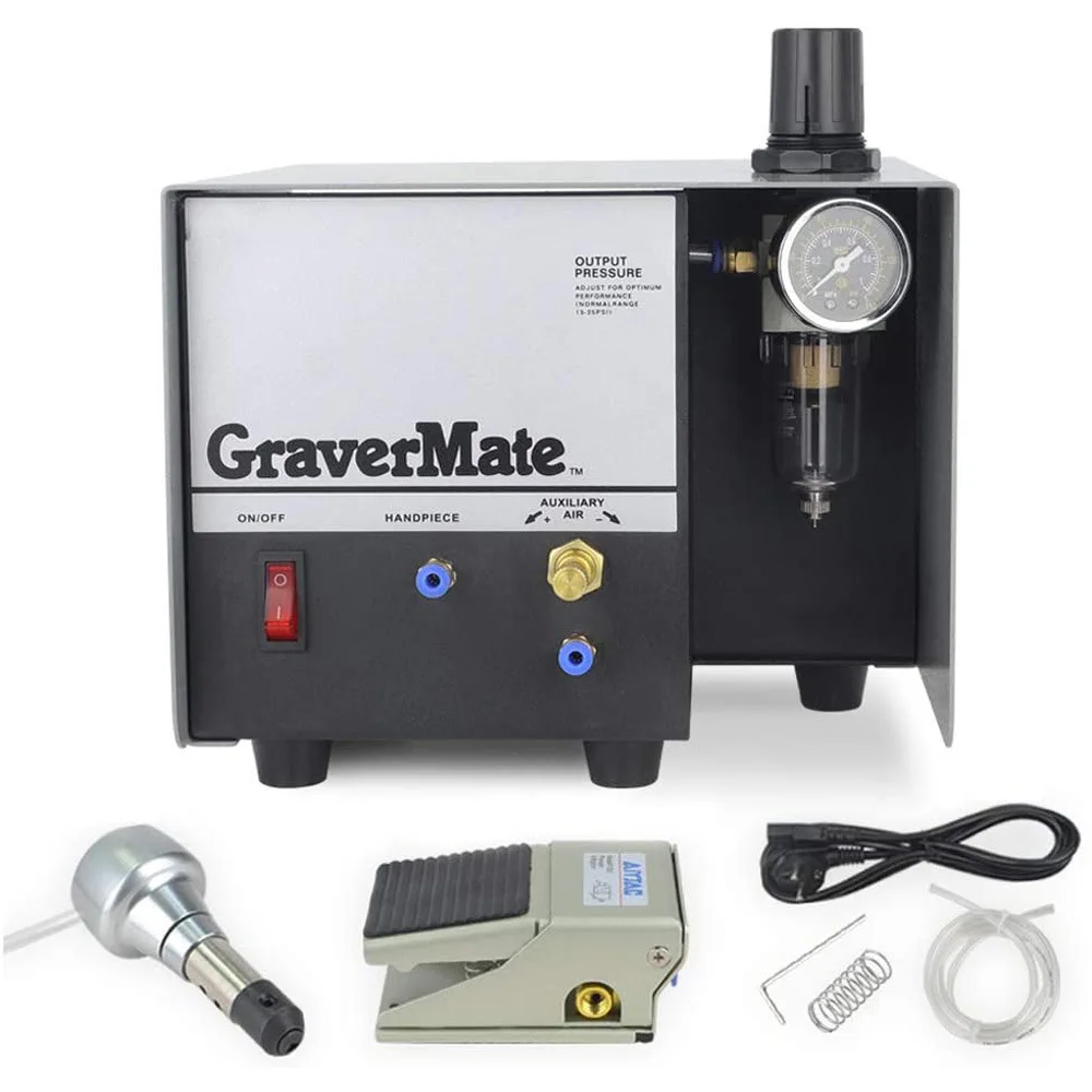 Single-ended Pneumatic Jewelry Engraving Machine - 110V/220V GraverMate Engraver Jewerly Air Engraver Making Equipment