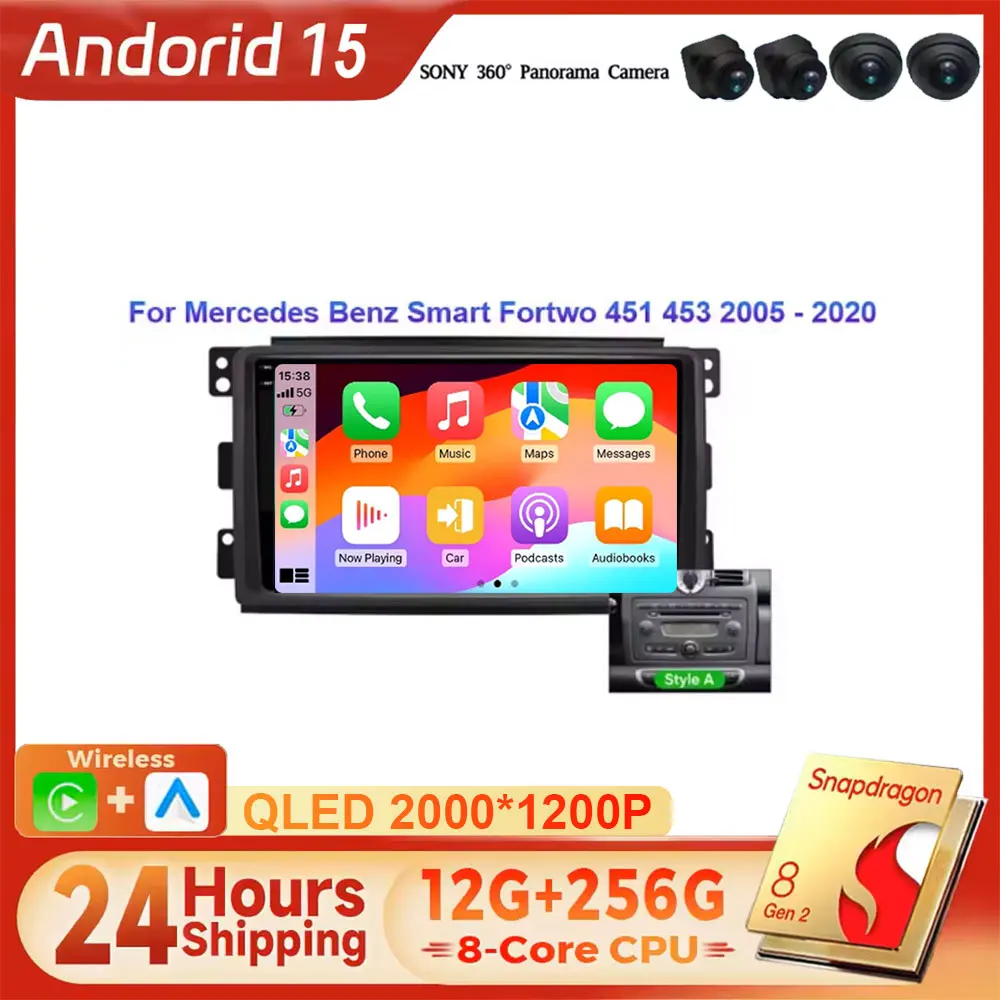 Android 16 Car For Mercedes Benz Smart Fortwo 451 2005 - 2020 Radio GPS Multimediale Navigazione Auto Radio Car player Dash cam