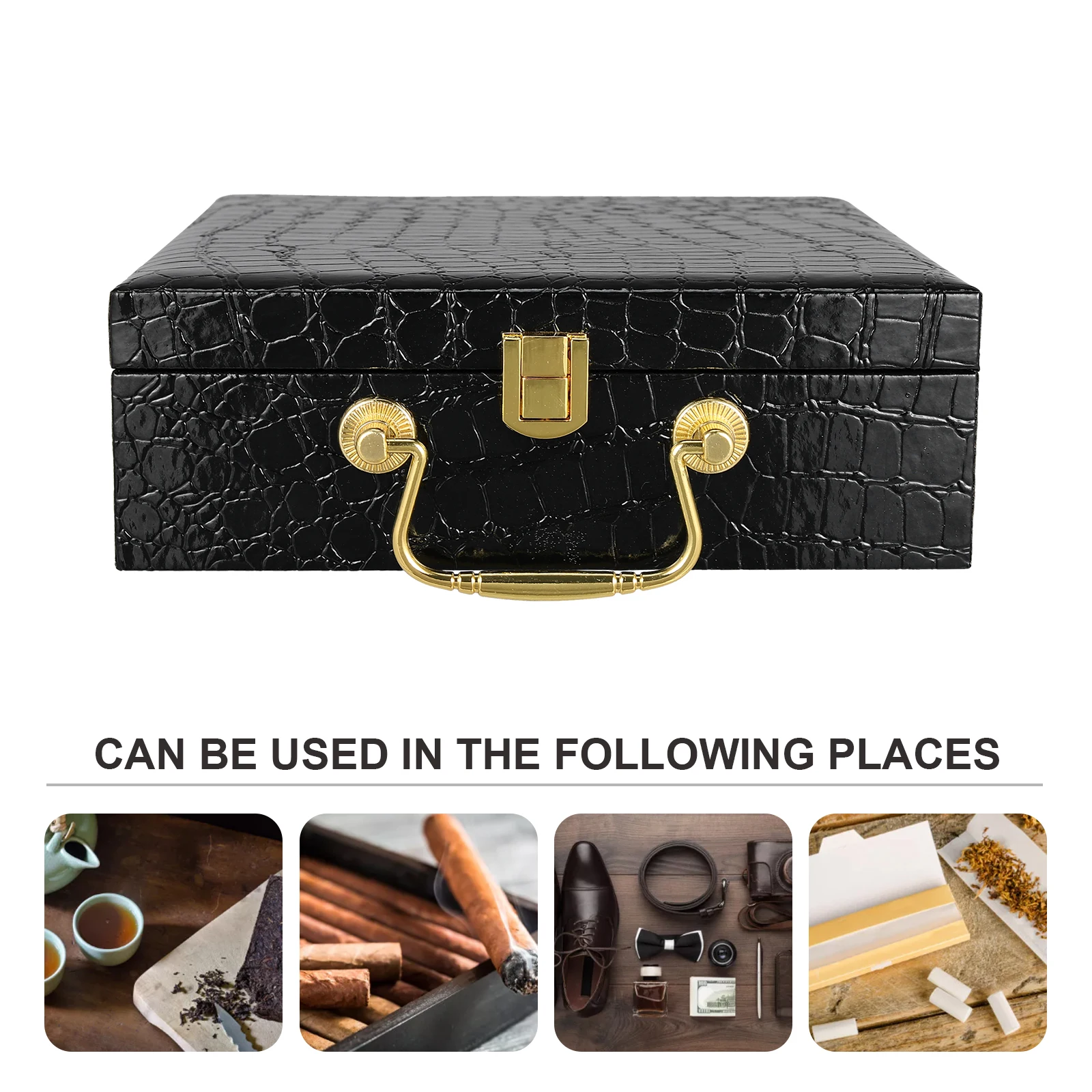 

Flip-cover Tea Box Decorative Boxes with Lids Multifunction Black Wood for Storage