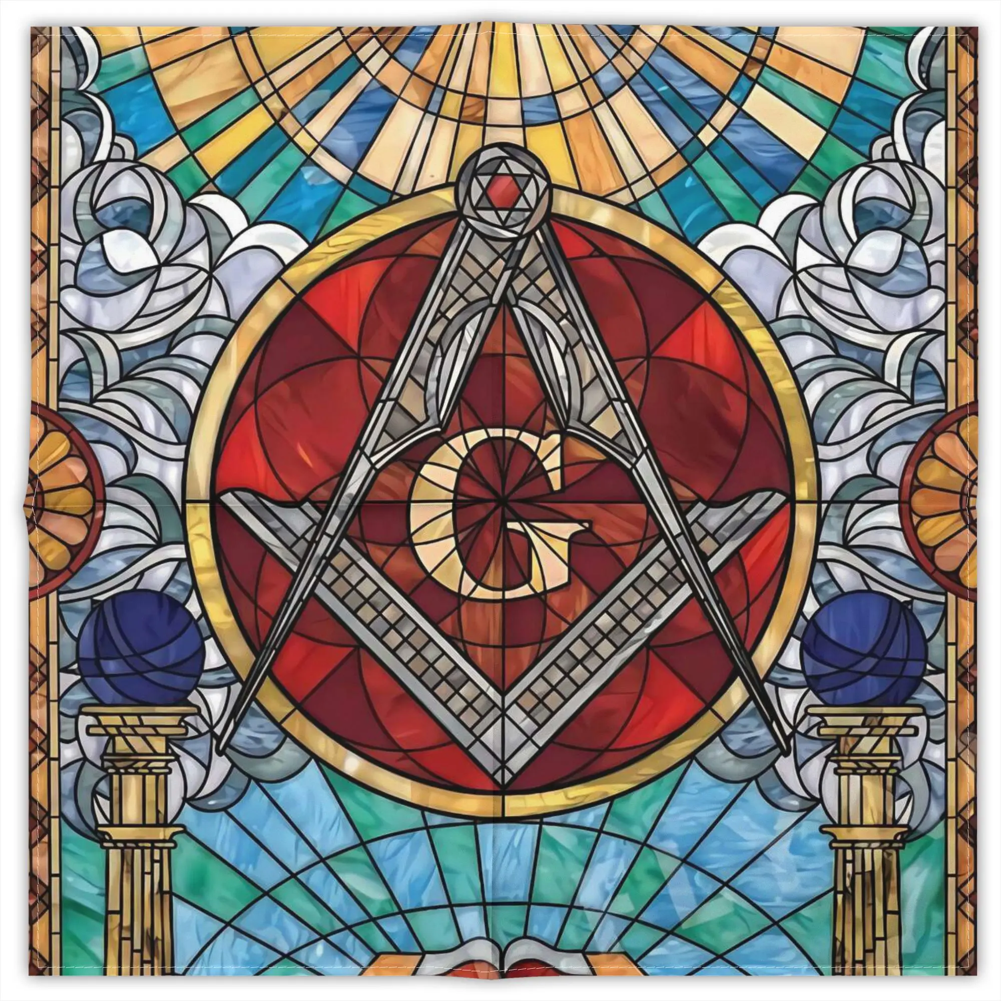 

Freemasonry Free and Accepted Masons Fashion Square Scarf Decorative Polyester Printed Daily