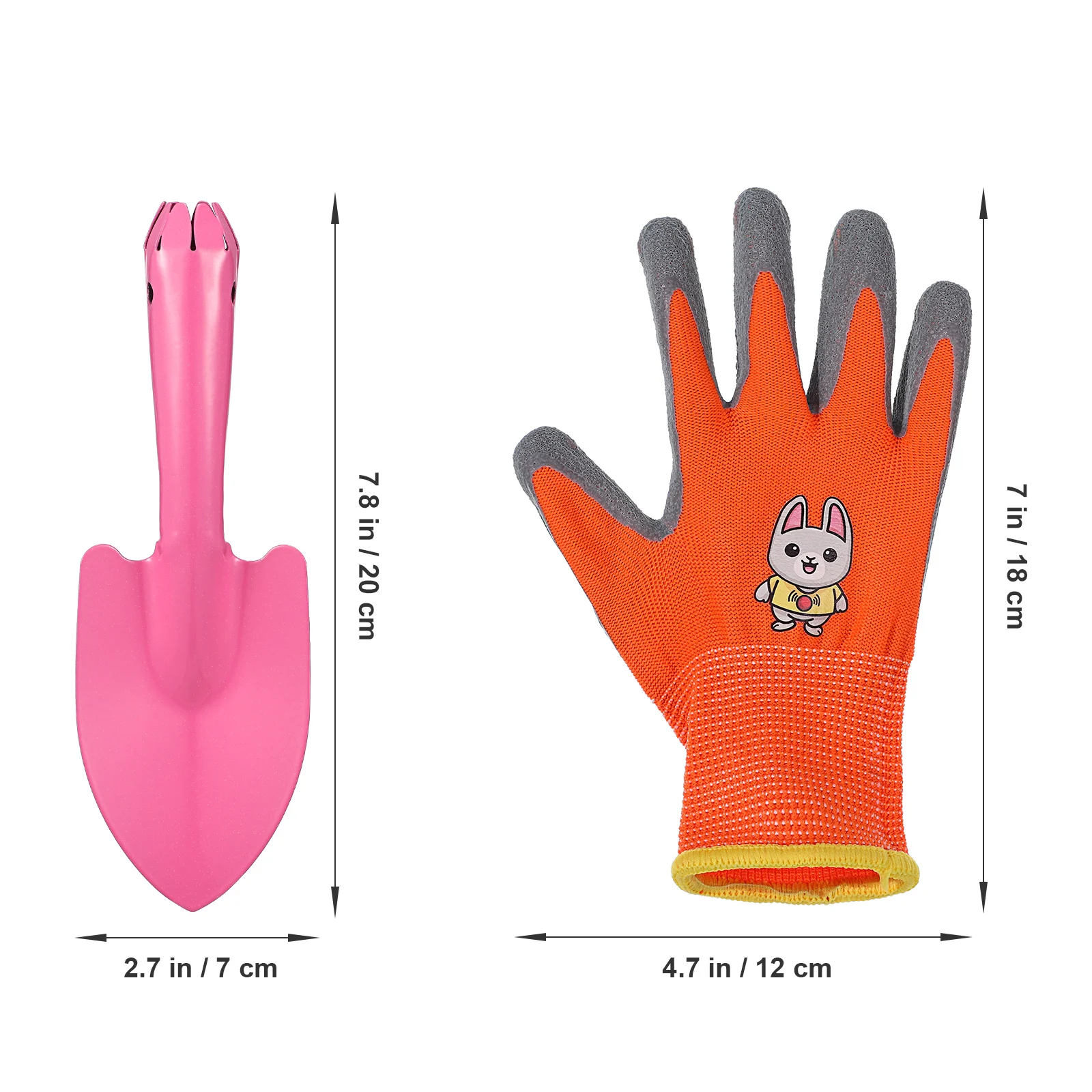 1 set Kids Shovels Gloves Set Blue Pink Camping Gardening Tools Durable Latex Material S Mud Planting Exploration