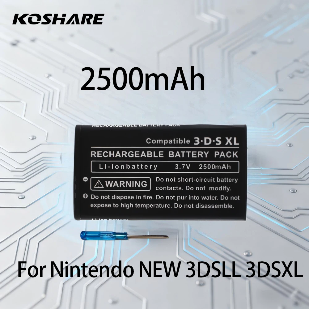 

KOSHARE Host Battery Rechargeable Lithium Batteries for SPR-003 for Nintendo NEW 3DSLL 3DSXL Game Console with Screwdriver Tool