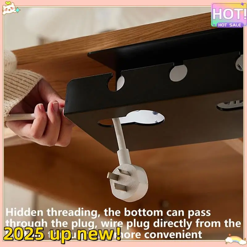 

L47anew!-Under Desk Cable Management Tray Self-Adhesive Desk Cable Organizers Perforated Design Cable Hider Strip Holder