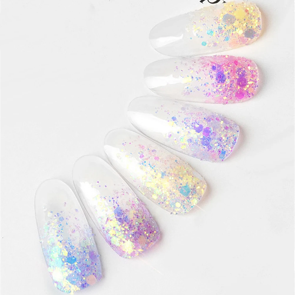 

6pcs Glitter Powder Diy Flakes Art Decoration Art Accessory Tool Sparkle Flakes Nail Glitter Nail Powder Decoration