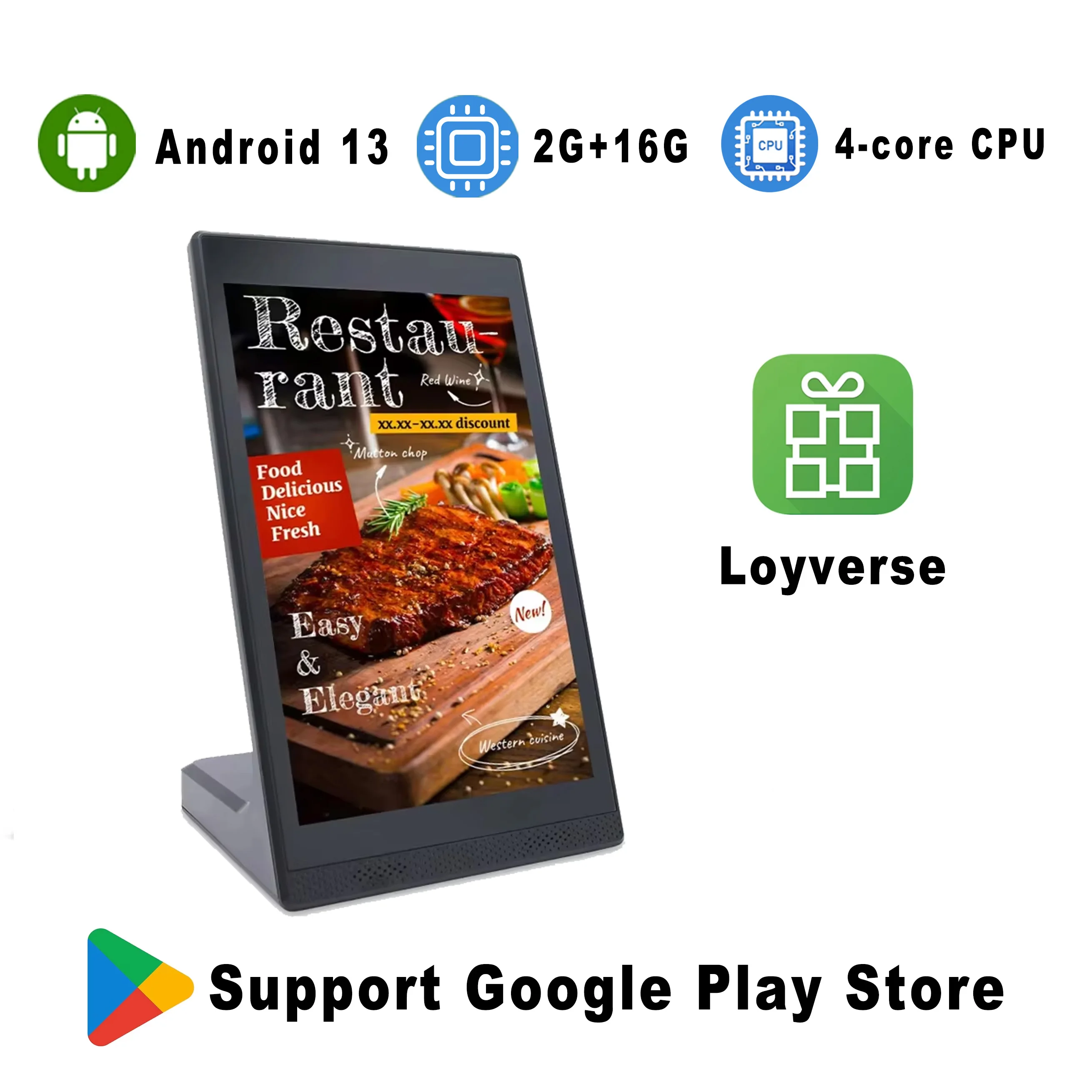 

Hot 10.1“ Portrait Screen Client Rating Terminal, Android 13 Desktop Kiosk, Touch Screen POS Terminal, Customer Ordering POS