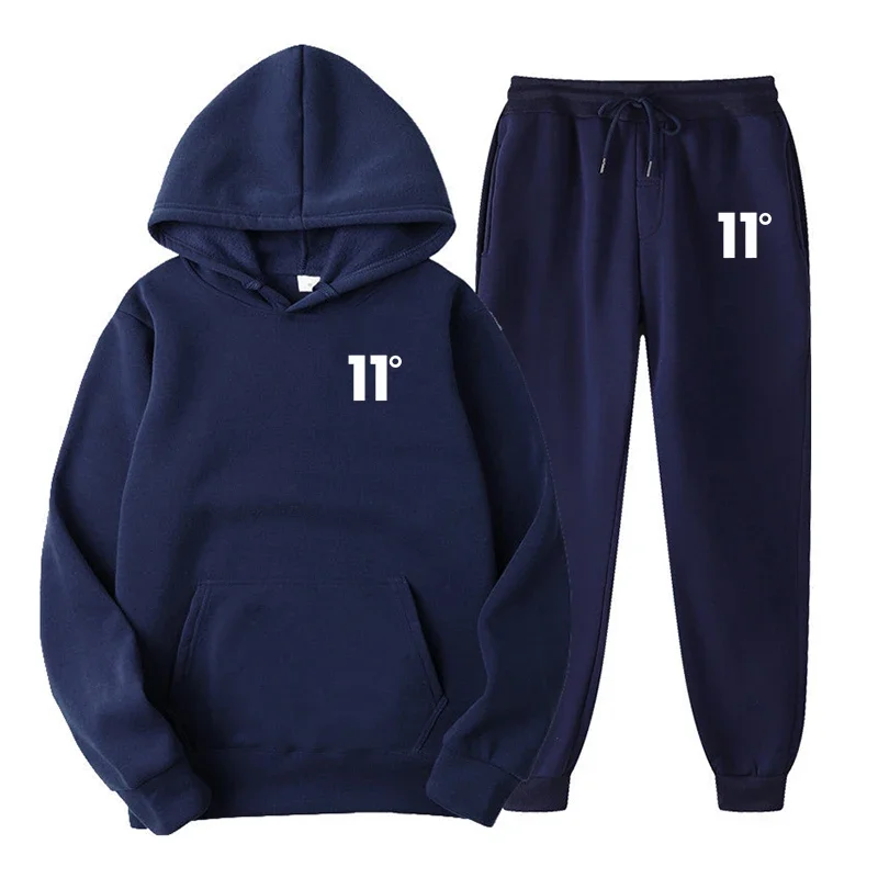 

New Autumn Men's Printed Sportswear 2-piece Set, Hooded Sweatshirt + Drawstring Pants for Men's Running Sportswear 2025