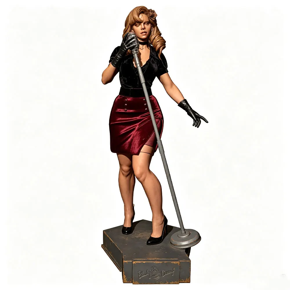 1/24 Miniature Resin Model Statue, 75mm Character Toy Model Kit, Beautiful and Moving Singing Girl with Melodious Sounds, High-Detailed Resin Model Figure, Unpainted, Perfect for Role-Playing Games and Collecting