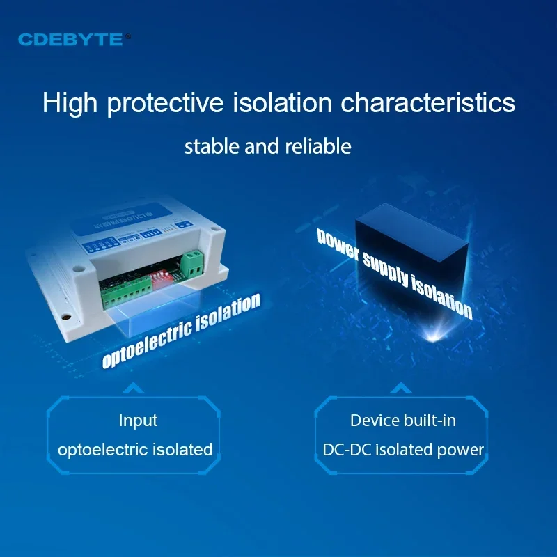 Modbus RTU Control I/O Network Modules Serial Port RS485 Interface 8DO CDEBYTE MA01-XXCX0080 Rail Installation 8~28VDC IoT