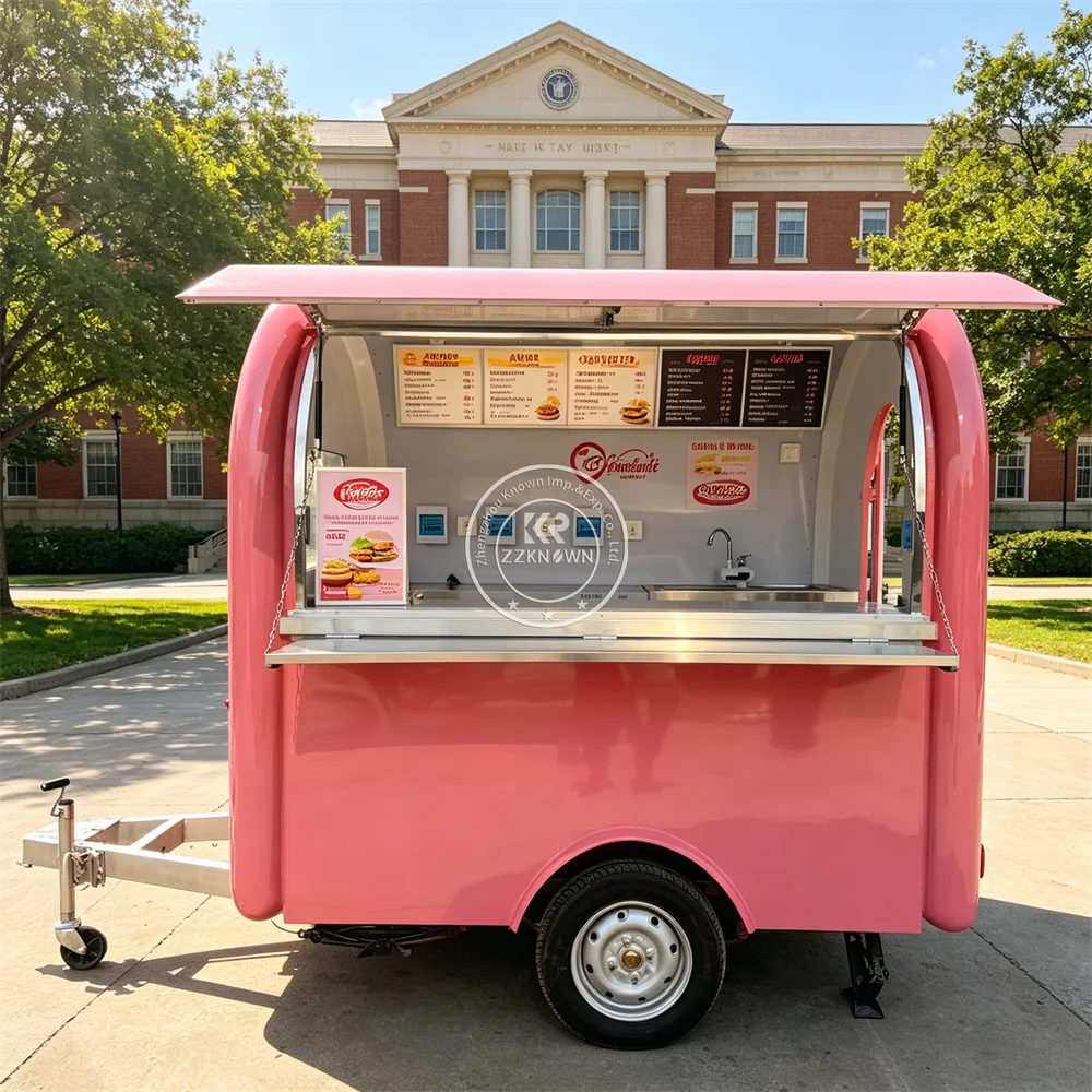 

Customized Coffee Food Trailer Mobile Street Concession Trailer Catering Burger Pizza Ice Cream Food Truck With Full Kitchen