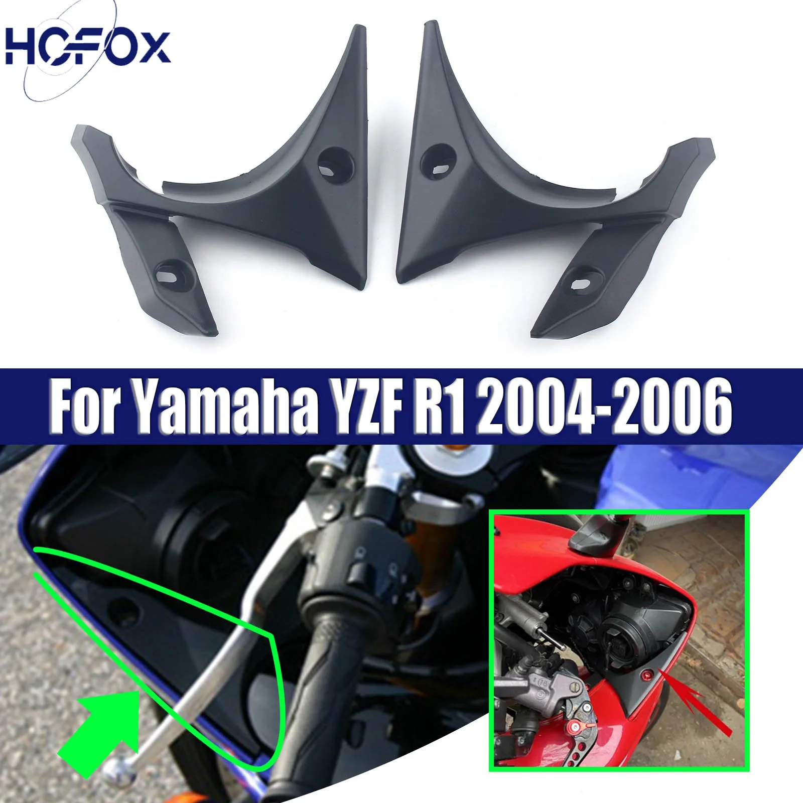 

For Yamaha YZF R1 2004-2006 Motorcycle Accessories Unpainted Black Side Panel Fairing Cowls Cover Set ABS