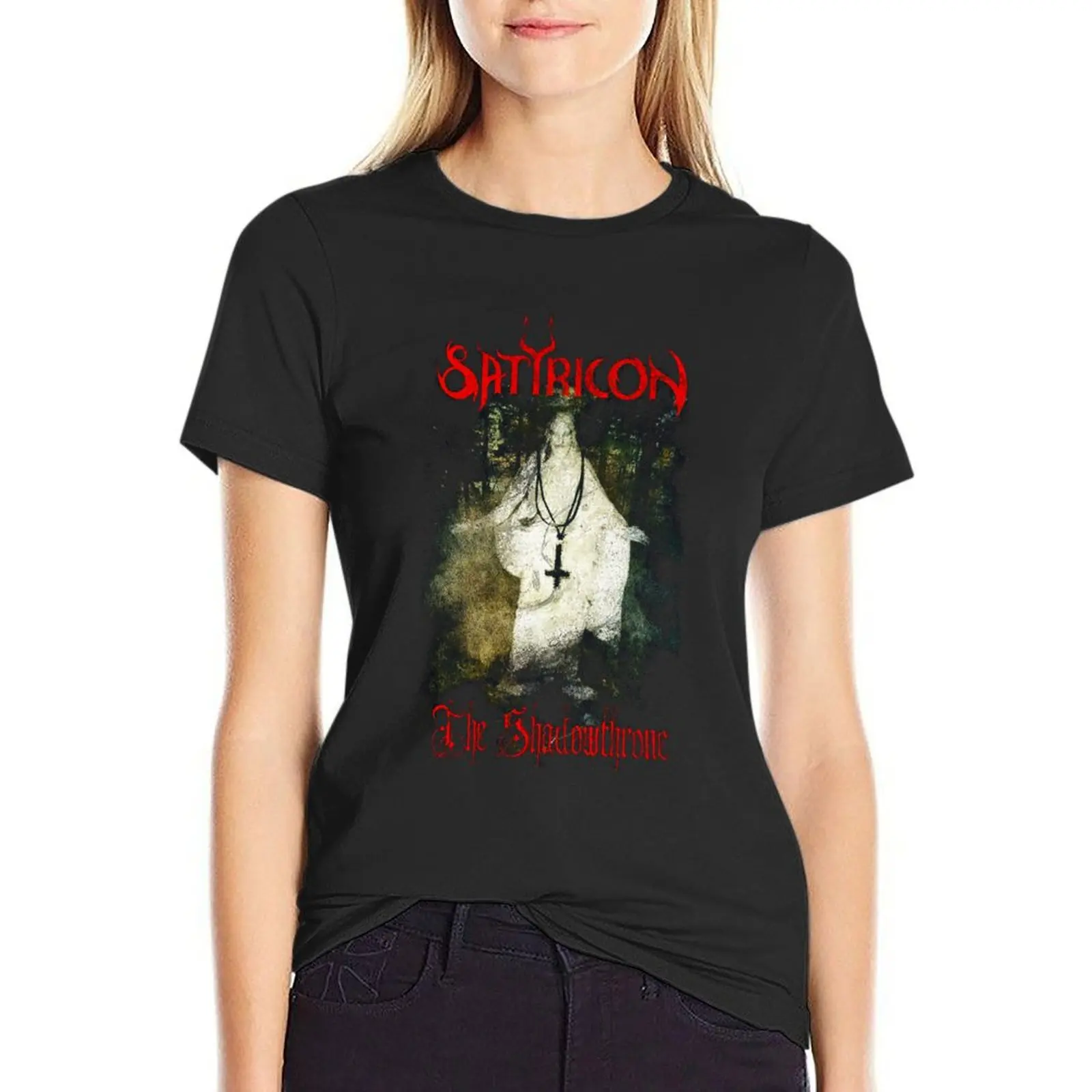 The Shadowthrone by Satyricon - Classic Old School Norwegian Black Metal T-Shirt funny plus sizes ariat shirts for Women