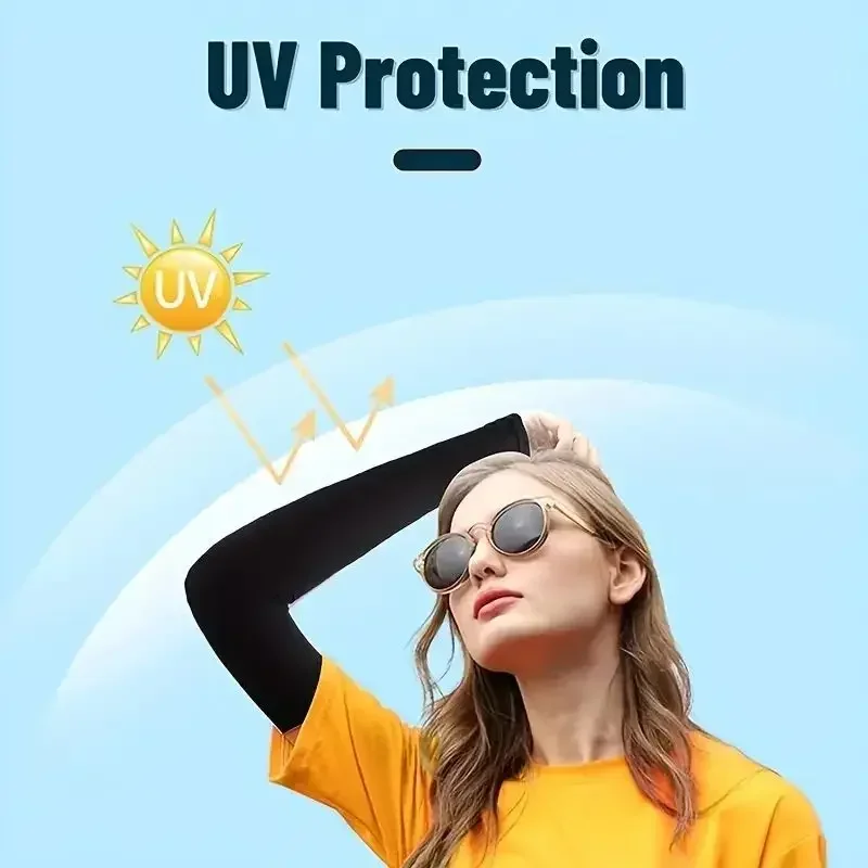 1 Par de Mangas Refrigerantes para Brazos, Protección Solar de Verano para Hombres y Mujeres, Mangas de Seda de Hielo para Ciclismo, Deportes al Aire Libre, Golf y Correr