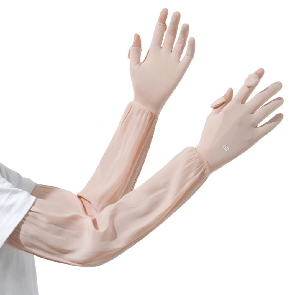 

Anti-UV Ice Silk Sleeves Gloves Flip-finger Sun Protection Sunscreen Sleeve Long-sleeved Glove Arm Covers Cycling Gloves Summer