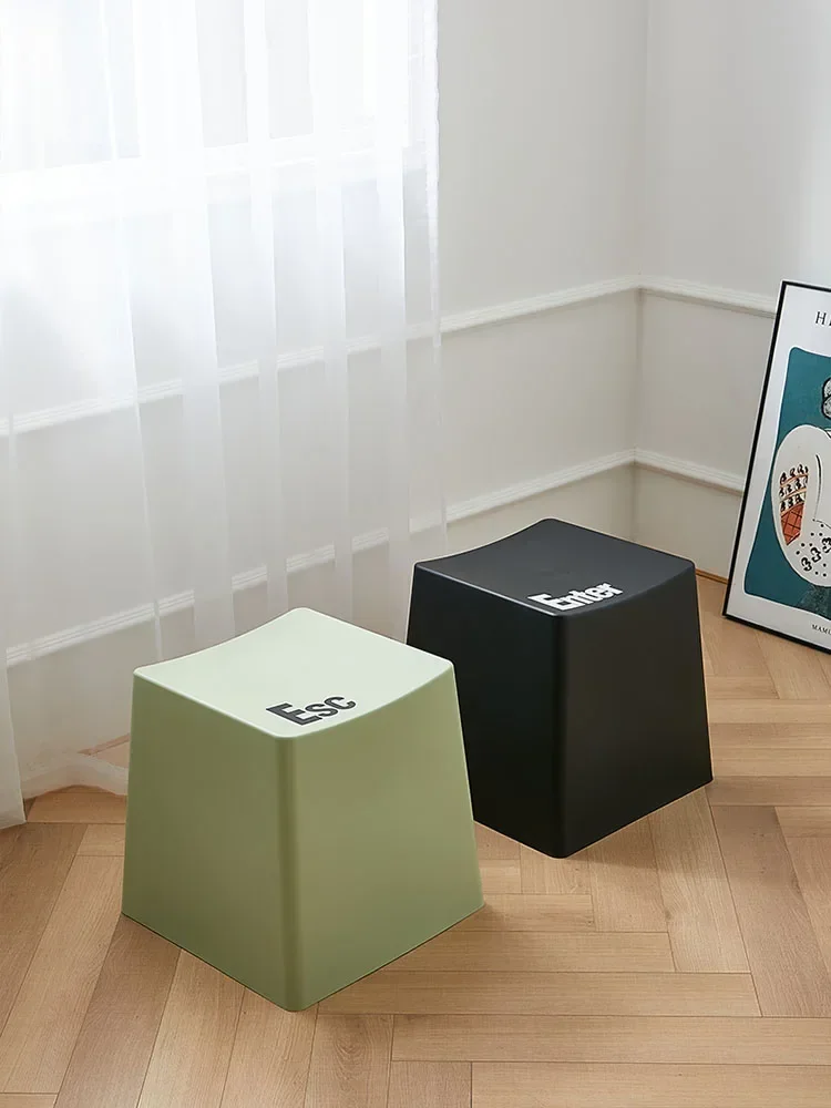 Nordic Keyboard Coffee Stool Living Room Furniture Hallway Ottoman Balcony Furniture Plastic Leisure Stool Bedroom Makeup Stool