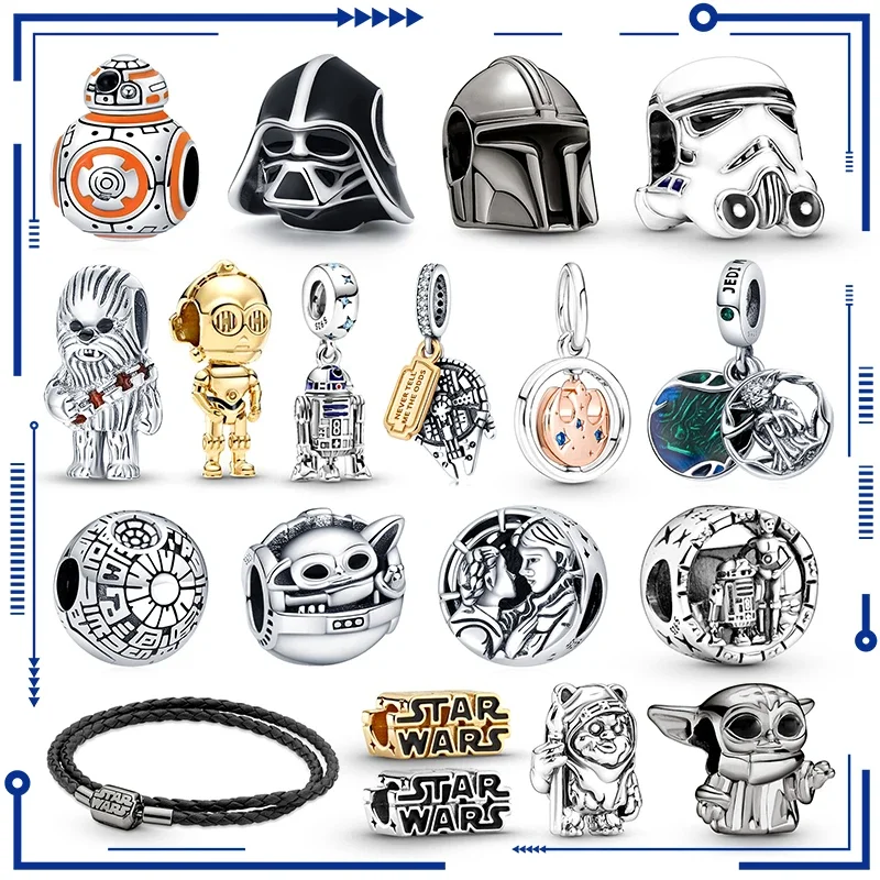 2023 Hot Sale MINISO Disney Marvel Star Warrior Charm Beads Fits Pando 925 Original Bracelet Jewelry Women Silver Pendant Gift