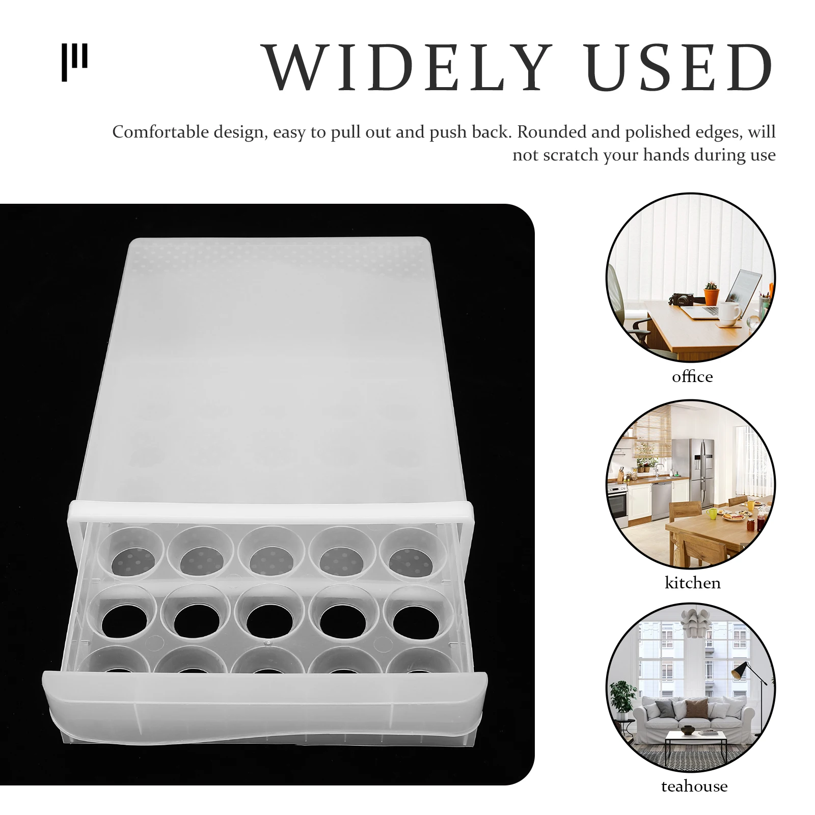 

Plastic PP Egg Storage Box Thick Sturdy Durable Waterproof Drawer Design Transparent Kitchen Refrigerator Container Small Room