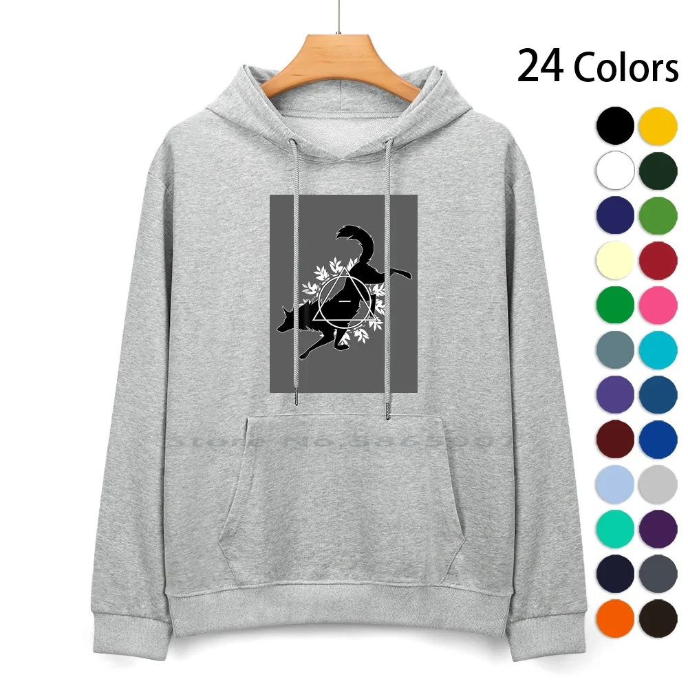 Theta-Delta Canine Cotton Hoodie Sweater 24 Colors Fox Dog Coyote Therian Otherkin Theta Delta Animal Furry Werewolf 100%