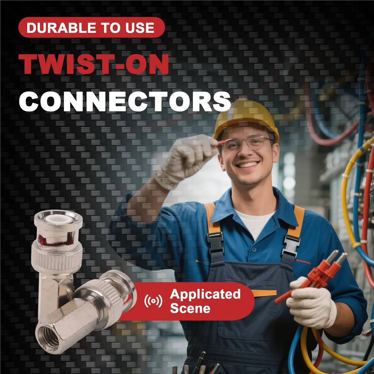 DT17 10 Pack Twist-On BNC Male Coax Connector for RG59 CCTV Camera Nickel Plated