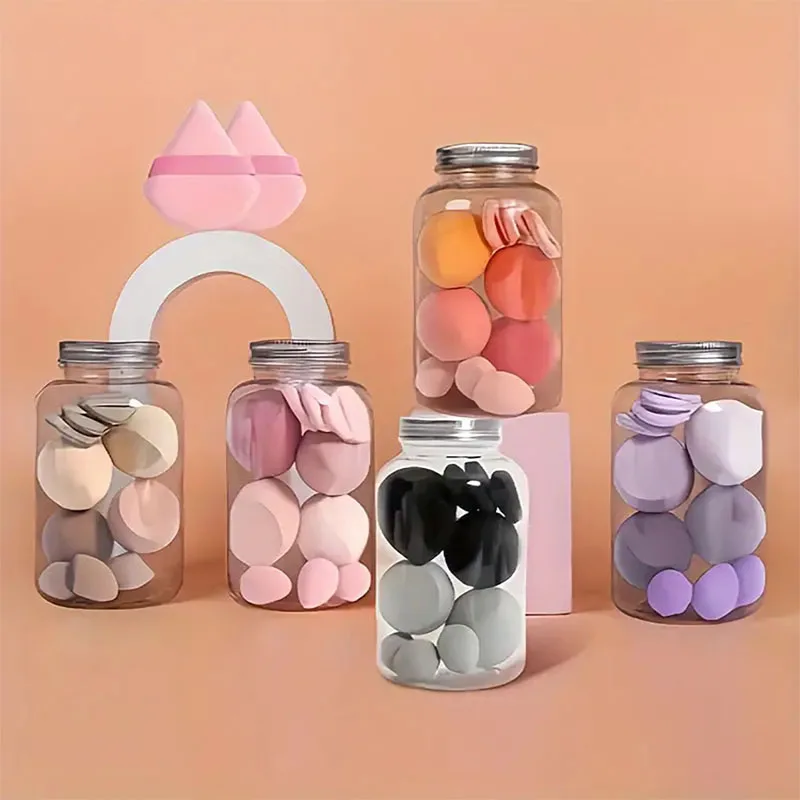 メイクアップスポンジキット14セット、ビューティースポンジミキサー、フェイシャルクロス4枚とミニメイクアップスポンジ4枚、液体に適しています。