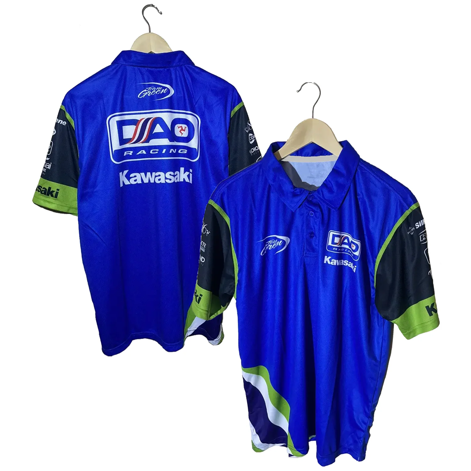 

Kawasaki vintage racing team polo shirt New Outdoor Cycling Summer Classic Tee Adults Loose Exercise Off-road Motorcycle Jersey