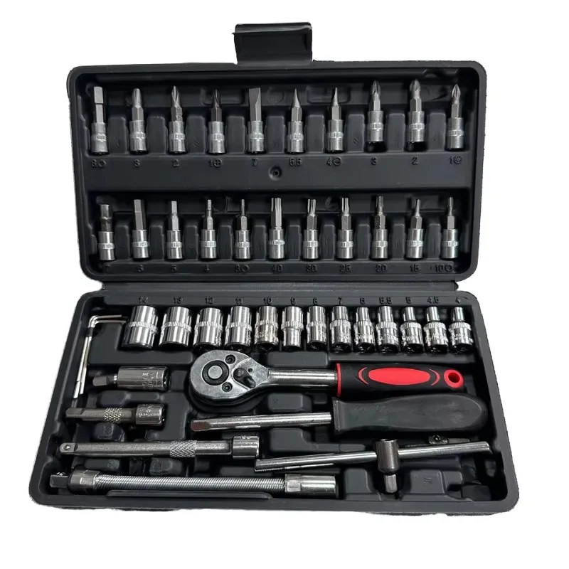 

SXLL 46Pcs Multifunctional Metric Drive Sleeve Wrench Set Shell DIY Repair Kit Ratchet Extended Combination OEM