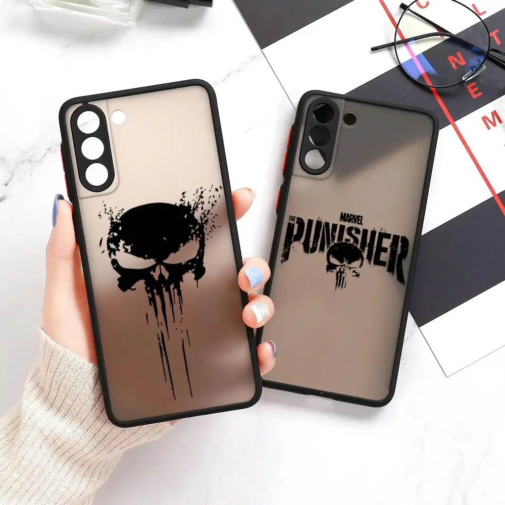 

Marvel S23 Ultra Case For Samsung Galaxy S22 Ultra Case S23 Cover S21 S20 Plus FE S10 S24 Matte Clear Cover The Punisher Comics