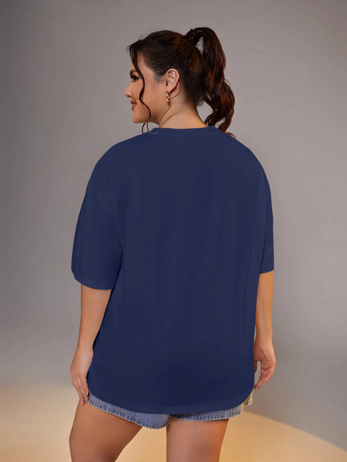 Plus Size Odzież damska List Print Oversize T-shirt z krótkim rękawem Duże koszulki dla grubych kobiet Lato