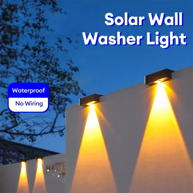 

LED Solar Wall Lights New Upgraded Balcony Waterproof Garden Solar Powered Fence Lights Outdoor Yard Deck Light Stair Solar Lamp