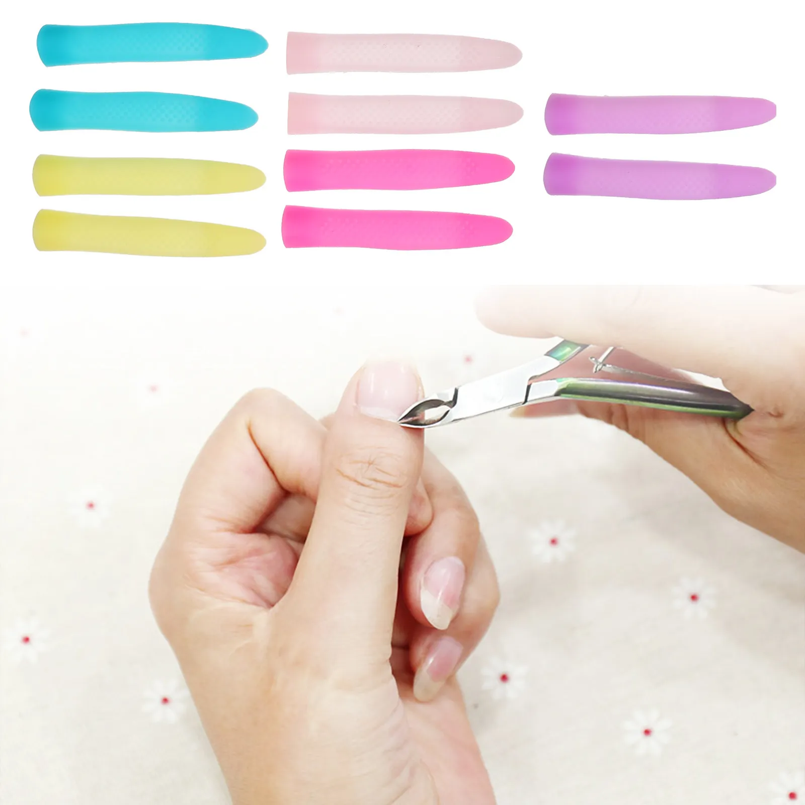 5 Pairs Silicone Nail Scissors Handle Covers – Non-Slip, Comfortable Manicure Tool Protection Sleeves