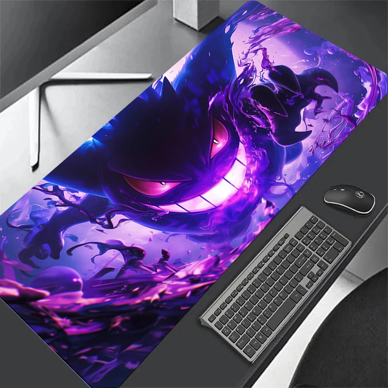Xxl Mauspad, groß, P-Pokemons-G-Gengars Schreibtischunterlage, Gaming-Zubehör, Computer-Mauspad, PC, erweiterter Tischteppich, Anime-Mauspad