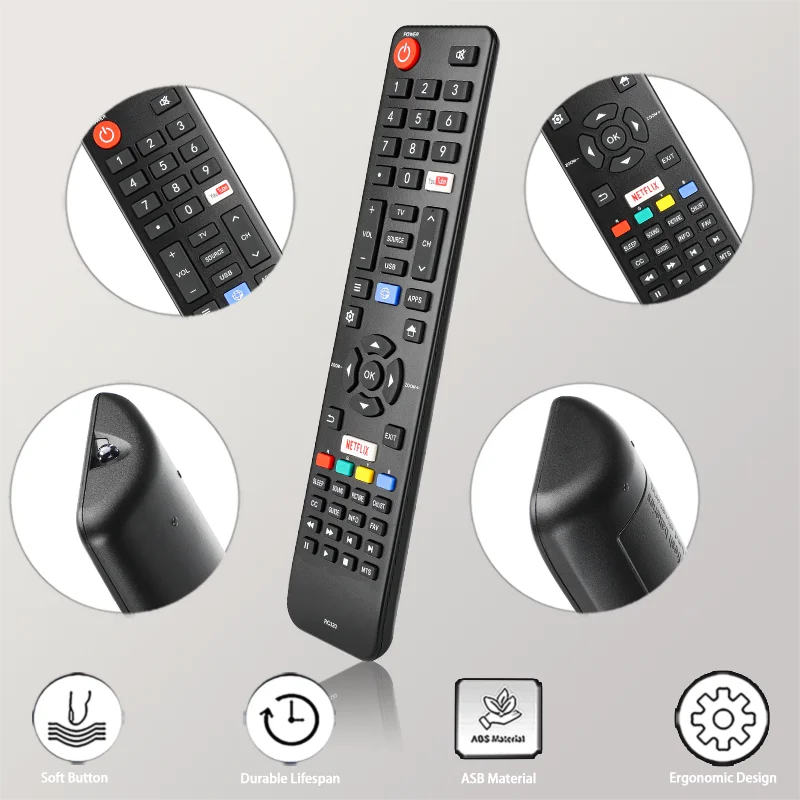 RC320 For Fanco Atvio Remote Control Replacement With Netflix YouTube Buttons, For Fanco Atvio Smart TV