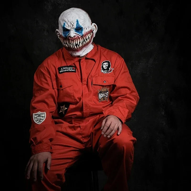 Masque de Clown Effrayant pour Halloween, Masque de Tueur Maléfique, Masque de Joker Amusant, Accessoires de Costume d'Horreur pour Adultes ZhaCos