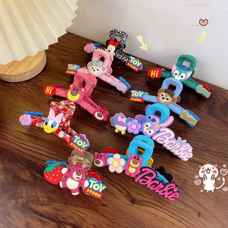 

Disney Kawaii Mickey Mouse Hair Claws Women Cute Cartoon Daisy Duck Hairgrips Girl Pink Lotso Hairpins Kids Party Birthday Gift